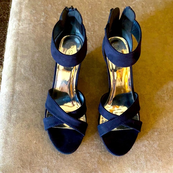 Sophie Taylor Navy Blue Sandals - Picture 1 of 5